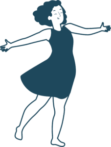 illustration d'une femme debout bras ouverts